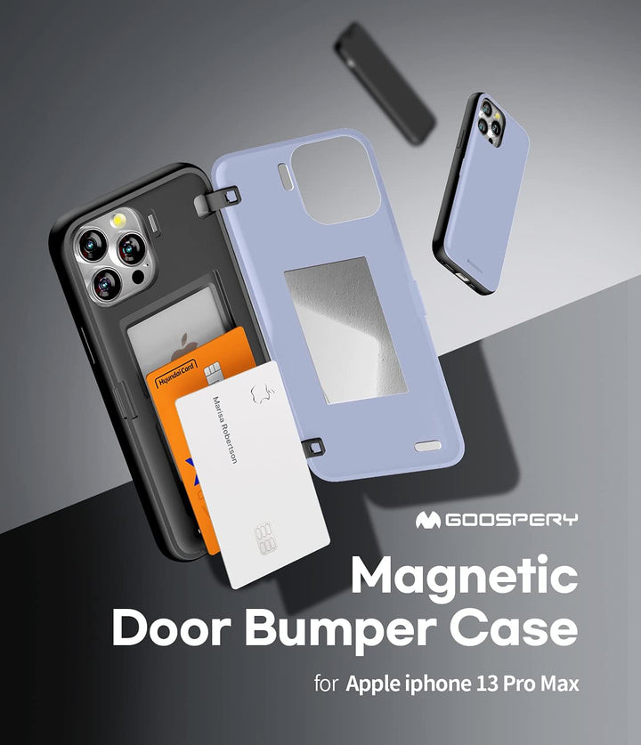 GOOSPERY Magnetic Door Bumper Hülle Kompatibel mit iPhone 13 Pro Max, Dual Layer protektive Kartenha
