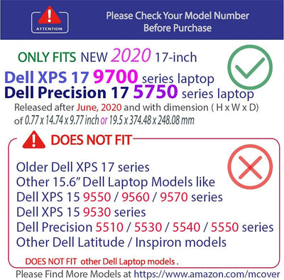 mCover Hartschalen-Schutzhülle für Dell XPS 17 9700 oder Dell Precision 5750 Serie (17 Zoll / 43,2 c