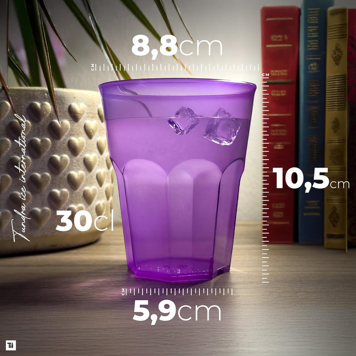 TUNDRA ICE INTERNATIONAL - Packung 48 CockTAIL-Gläser USA & RE-USA Leicht 300 ml, BPA-frei, bunt, au