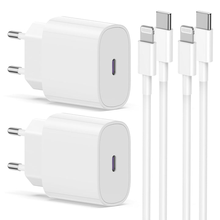2Pack iPhone Schnellladegerät mit Ladekabel Original, iPhone Schnellladekabel USB C Power Adapter Ty