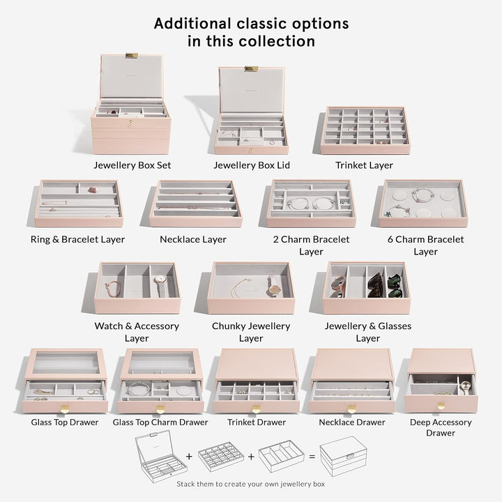 Stackers Blush Classic Jewellery Box Display Drawer Blush Pink, Blush Pink