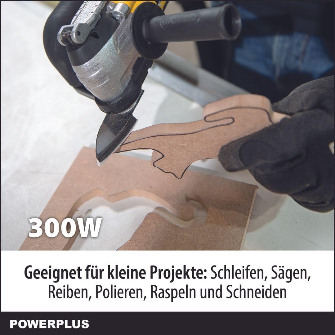 Powerplus Multitool POWX1347MC Multifunktionswerkzeug zum Schleifen, Schneiden & Polieren - Schnellw
