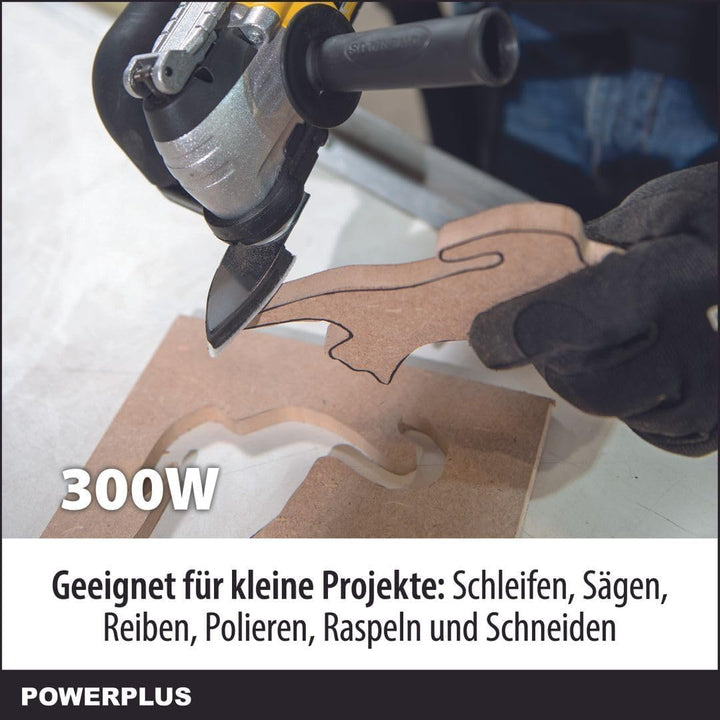 Powerplus Multitool POWX1347MC Multifunktionswerkzeug zum Schleifen, Schneiden & Polieren - Schnellw