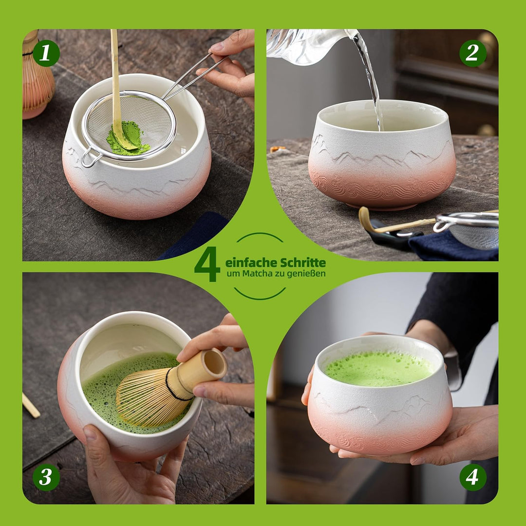 TEANAGOO Matcha Set| Matcha Besen|Matcha Tea Set | Matcha Schale| Matcha Whisk,Schaufel, Sieb, Match