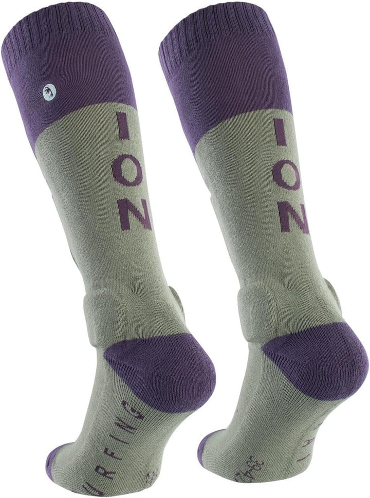 Ion BD-Sock Fahrrad Schienbein Protektorensocken sea Grass grün/lila 2024 Grün 39-42, Grün 39-42