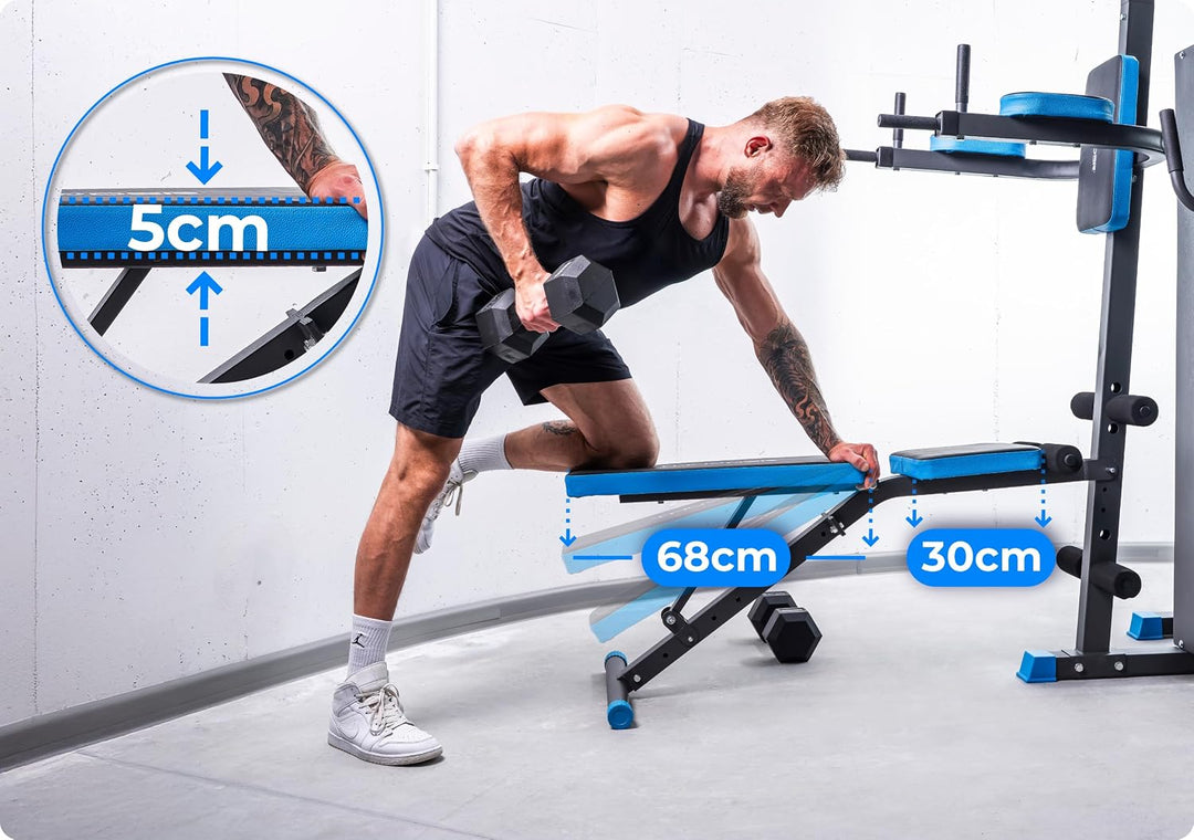 THUNDER Multifunktionale Kraftstation Home Gym Fitnessstation mit Kabelzug &amp; Muskelaufbau Training H