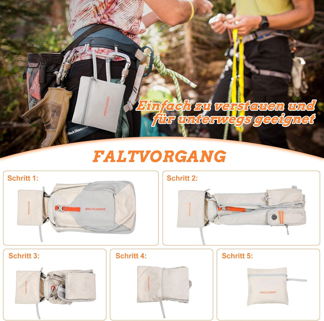 BECOJADDE 15L Wanderrucksack Herren Kleiner Rucksack Damen Leichter Daypack Tagesrucksack Faltbarer