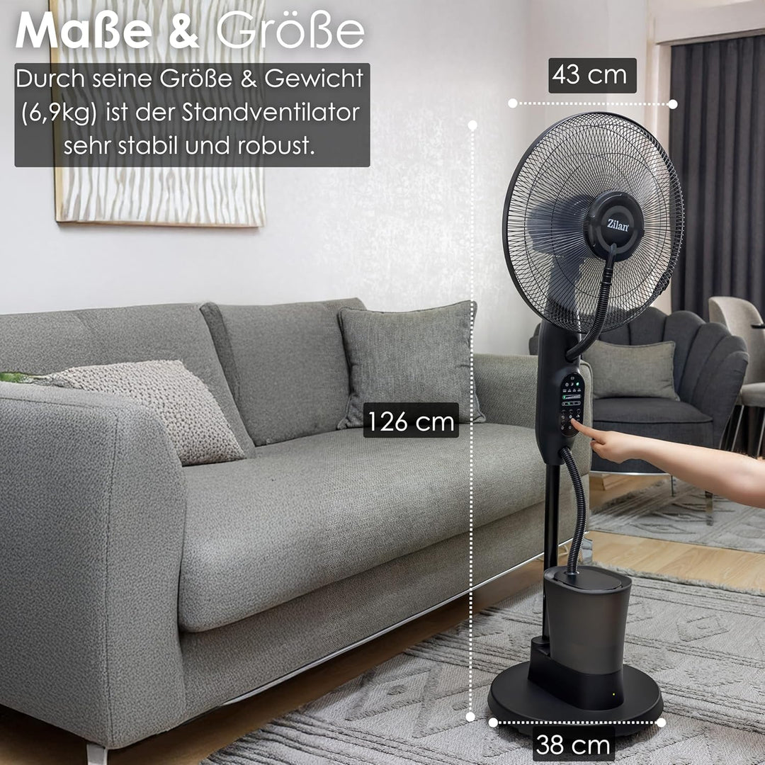 3in1 Standventilator mit Wasserkühlung sehr leise - Mobile Klimaanlage ohne Abluftschlauch -Verdunst