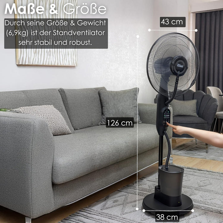 3in1 Standventilator mit Wasserkühlung sehr leise - Mobile Klimaanlage ohne Abluftschlauch -Verdunst