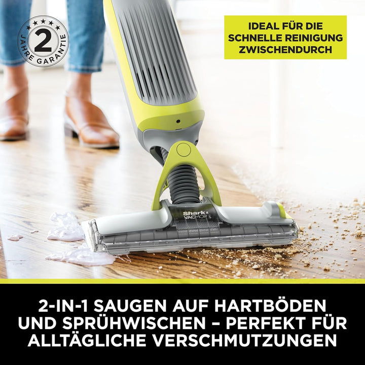 Shark VacMop Akku-Staubsauger und Wischer mit Sprühfunktion für Hartböden, 2-in-1 Sprühwischer und S