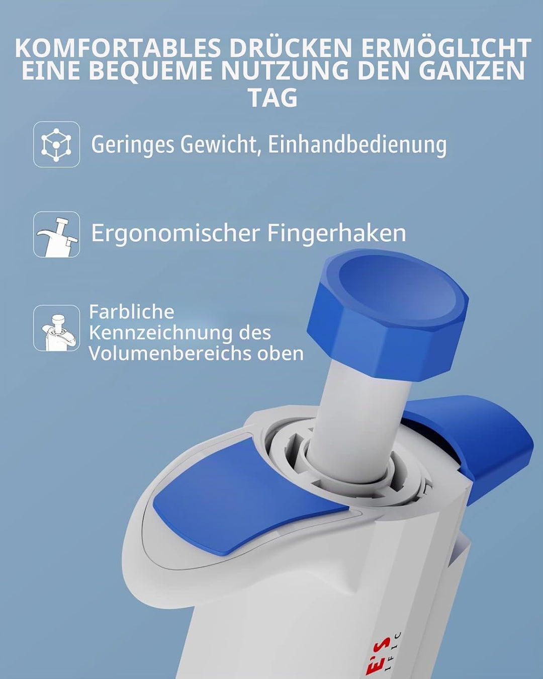 1-5ml Pipetten Pipettor 1000-5000μl Micropipette Mikropipette Labor Einkanal Pipettierer Mikroliterp