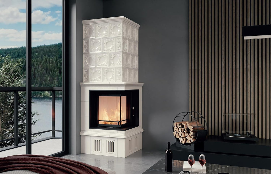 HARK Design Kamin Holzwiege Holzkorb Holzlege schwarz 50