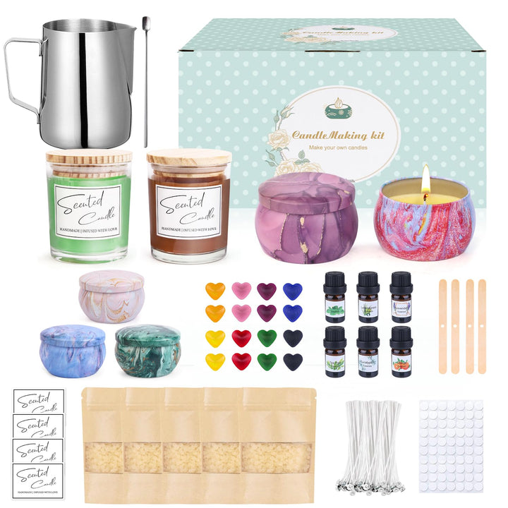 Trulloyoo DIY Kerzenherstellung Kit, Kerzen Selber Machen Set für Erwachsene Kinder, Duftkerzen Mach