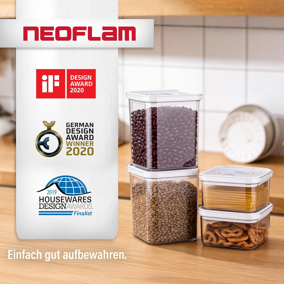 Neoflam® Vorratsdosen mit Deckel Luftdicht, Vorratsorganizer 4er Set BPA-frei, Vorratsbehälter mit E