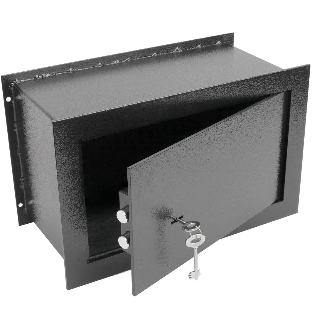 PrimeMatik - Versenkt Wandtresor Stahl mit Schlüssel Mauertresor Möbeltresor Wandeinbautresor 26x15x