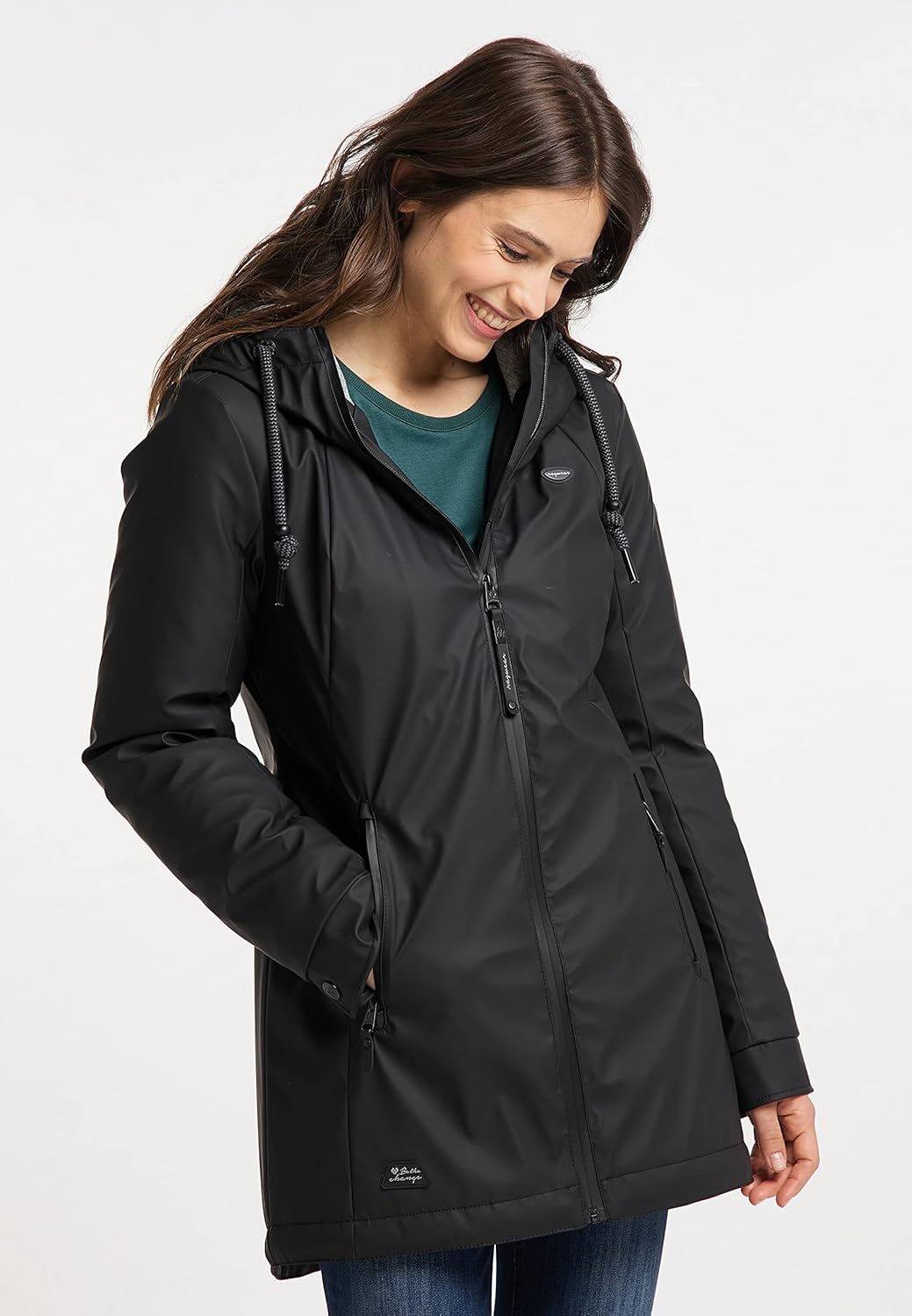 Ragwear Zuzka Rainy Damen Regenjacke Jacke Übergangsjacke, M Schwarz
