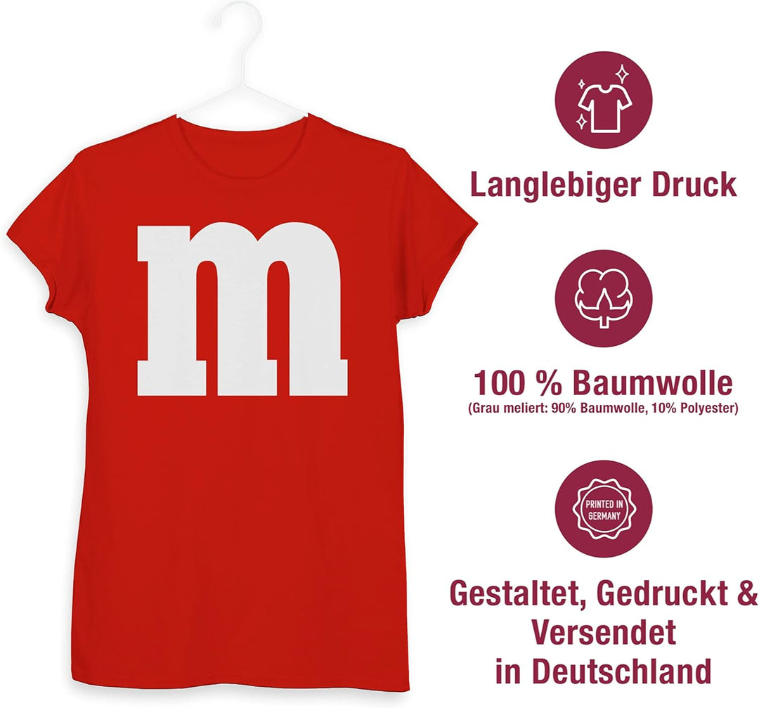 Shirtracer - Shirt Damen - Karneval Fasching - Gruppen M und M Aufdruck - M&M Kostüm Gruppe MundM &
