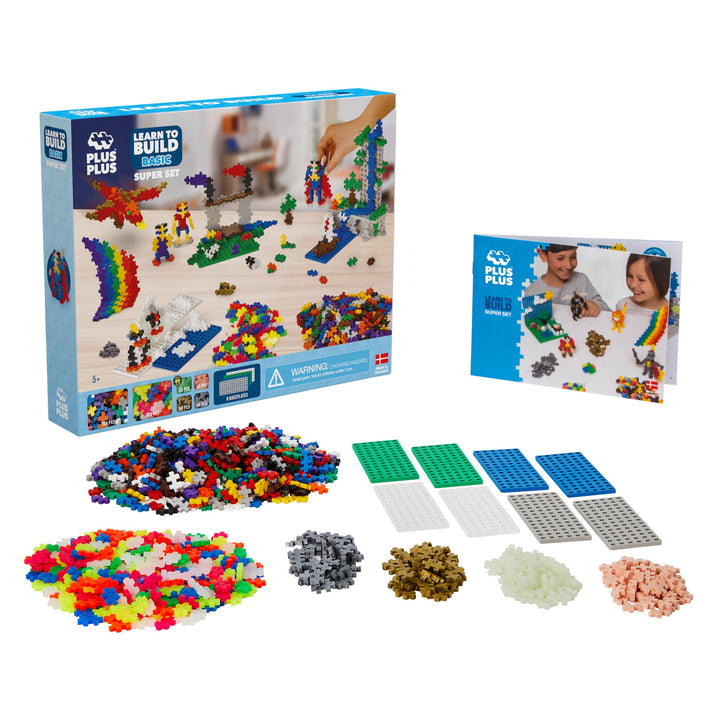 Plus-Plus 9603811 Geniales Konstruktionsspielzeug, Learn to Build Super Bausteine-Set, 1200 Teile, b