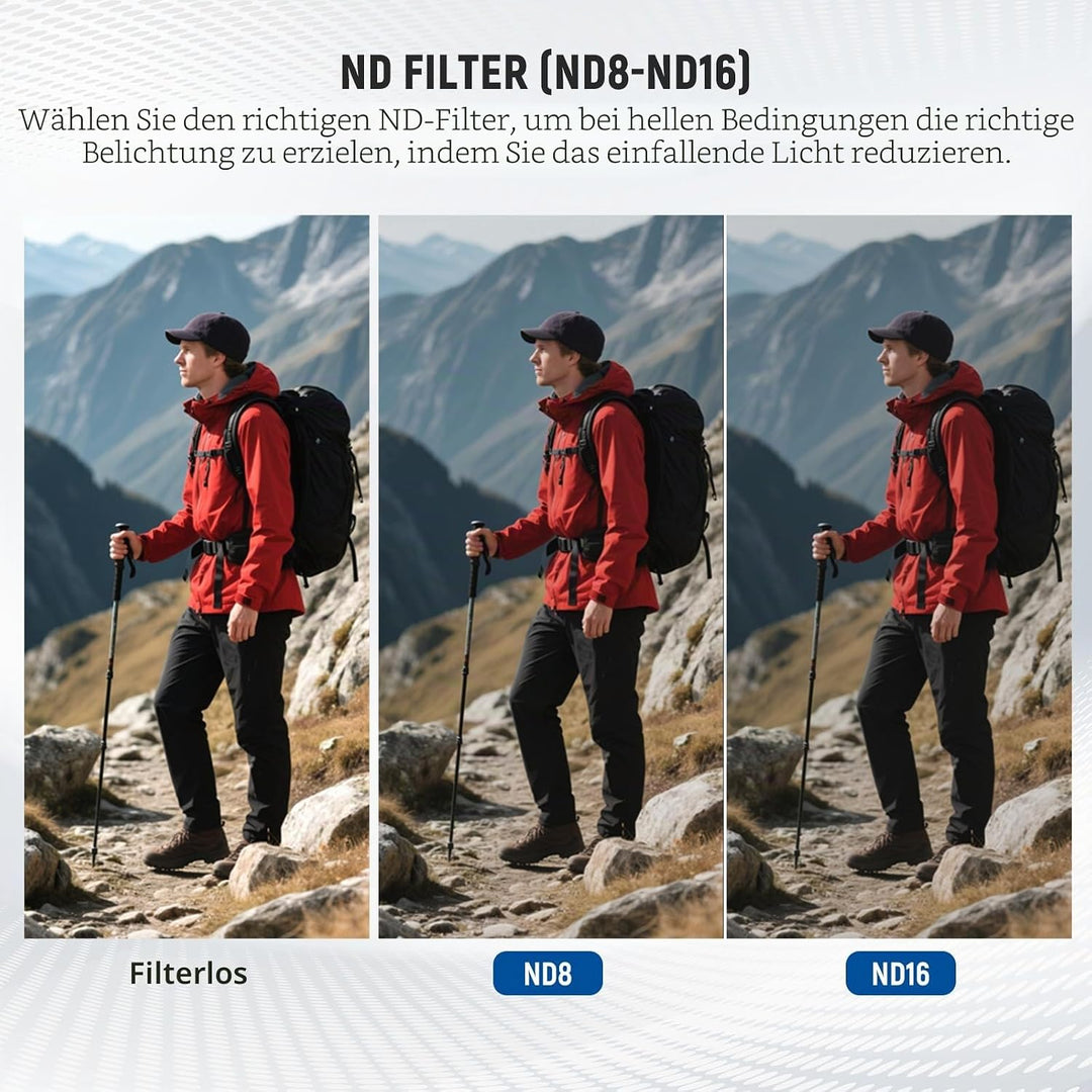 NEEWER ND Filter Set kompatibel mit DJI Mini 4K/2 SE/SE/2/Mavic Mini (3er Pack), CPL/ND8/ND16 Graufi