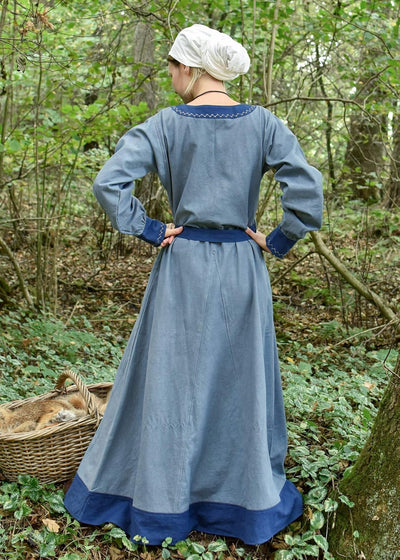 Battle-Merchant Langarm Mittelalter Kleid Jona mit Gürtel für Damen aus Baumwolle | LARP Wikingerkle