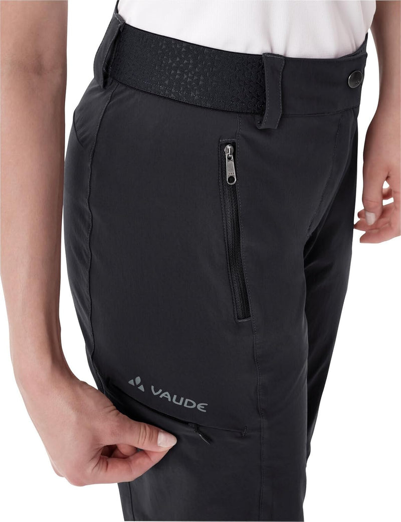 VAUDE Wanderhose Damen Zip-off Farley Stretch III, schwarz - Grösse 48 Lang, wasserdichte Outdoorhos