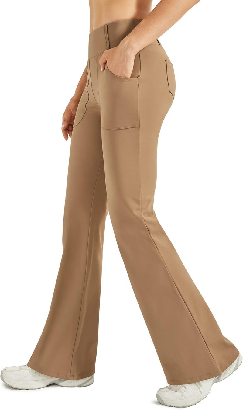 G4Free Thermo Bootcut Yogahose Winter Gefüttert Fleecehose Warme Leggings Schlaghose Stretch mit 4 T