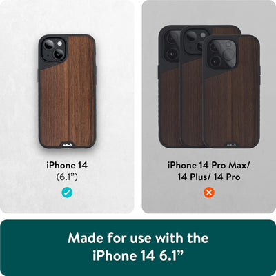 Mous - Hülle für iPhone 14 - Walnuss - Limitless 5.0 - Handyhülle iPhone 14 MagSafe-Kompatibel Case