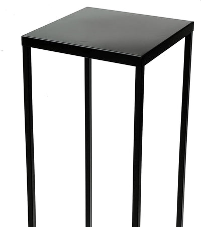 DanDiBo Blumenhocker Metall Schwarz 70 cm Eckig Blumenständer Beistelltisch FRA-005 Blumensäule Mode