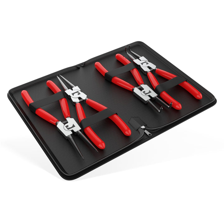 RAVN HAMAN 4 x Sprengringzangen 175 mm Rot - - Sicherungsringzangen mit präzise geformten Zangenspit