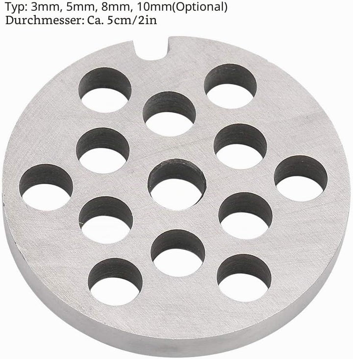 Dioche Fleischwolf Platten, 8MM Edelstahl-Fleischwolfklinge, Fleischwolfscheibe, Scheibenmesser, Ers