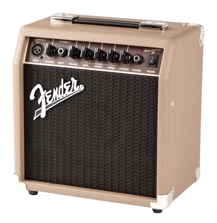 Fender Acoustasonic 15 – 15W Combo Akustik-Amp – Geeignet für akustische Gitarre 15W Single, 15W Sin