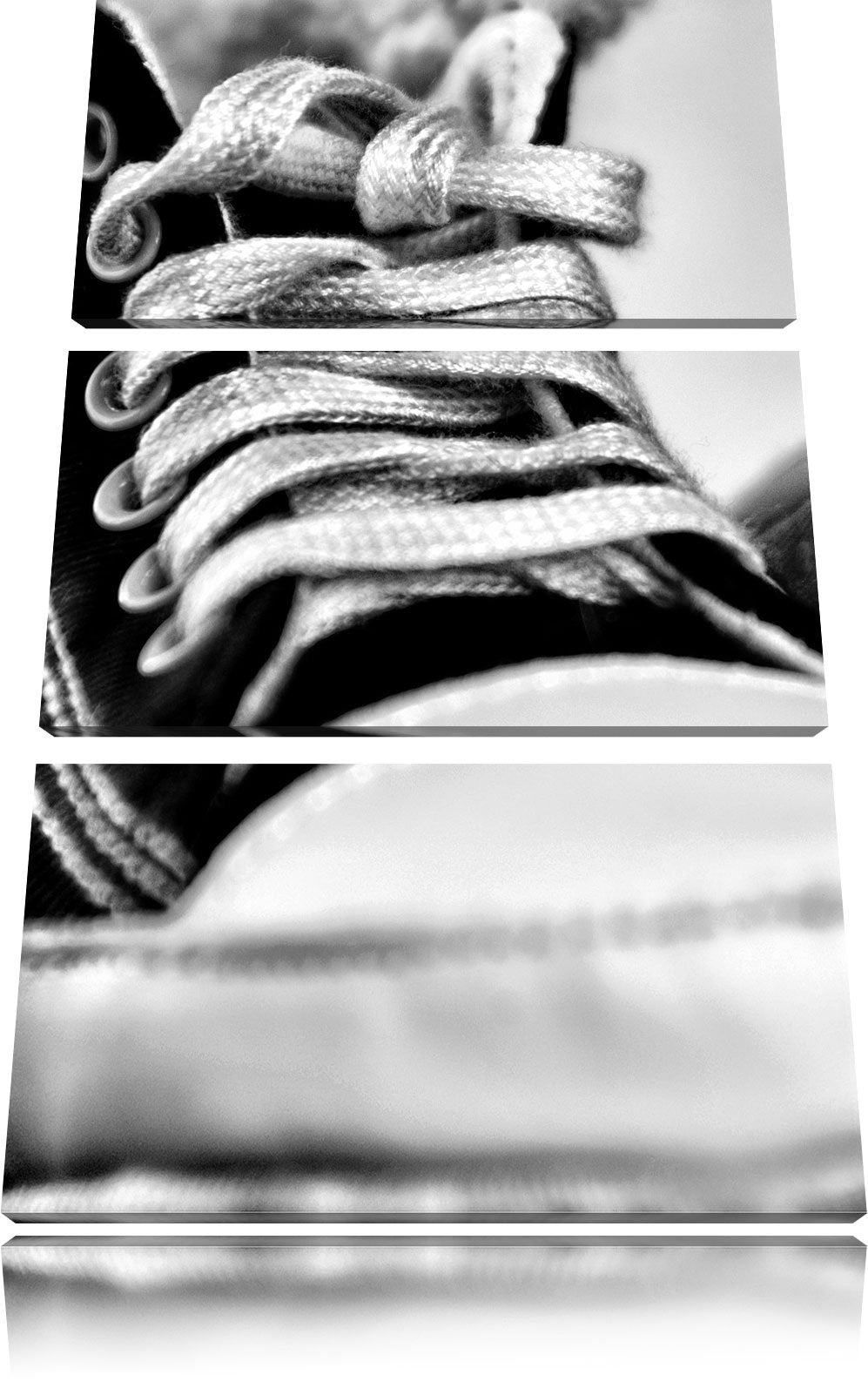 Pixxprint Trendige Schuhe / 3-Teilig/Gesamtmass 120cm Leinwandbild bespannt auf Holzrahmen/Wandbild