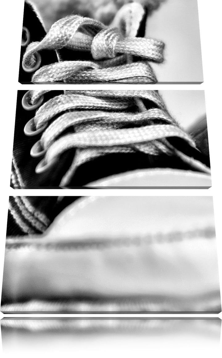 Pixxprint Trendige Schuhe / 3-Teilig/Gesamtmass 120cm Leinwandbild bespannt auf Holzrahmen/Wandbild