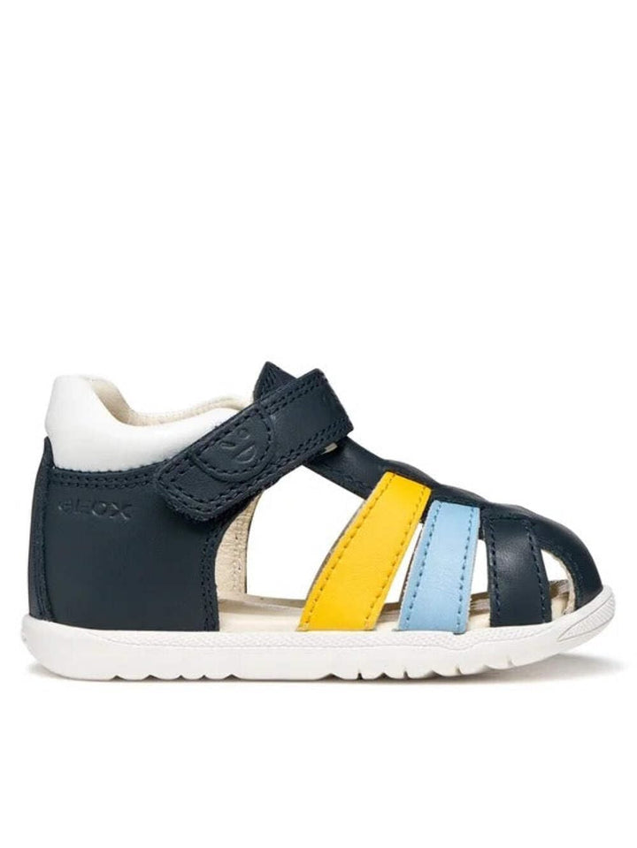 Geox Baby - Jungen B Sandal Macchia BoySandal 18 EU Navy Dk Yellow, 18 EU Navy Dk Yellow