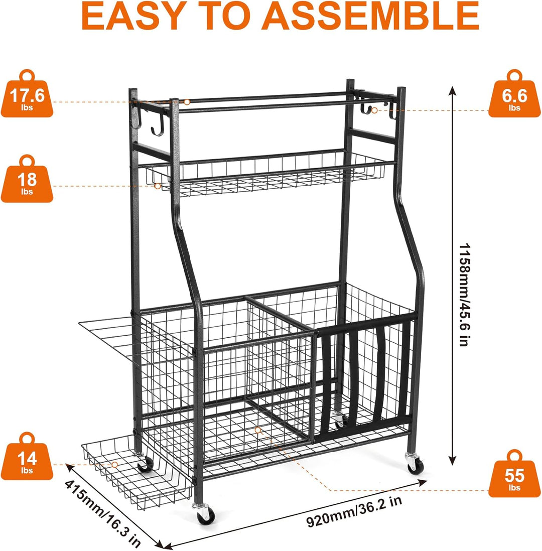 Sinoer Garage Lagerung von Sportgeräten, Ballaufbewahrungsregale, Spielzeug für den Innen- und Ausse