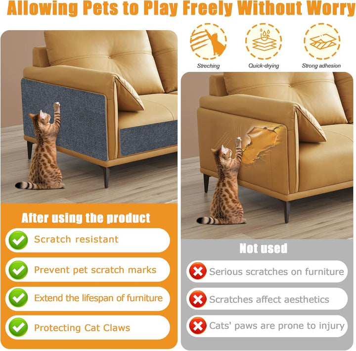 200x40cm Selbstklebend Kratzteppich Katze Wand,Kratzmatte Katze – Kratzschutz für Sofa, Wand & Möbel