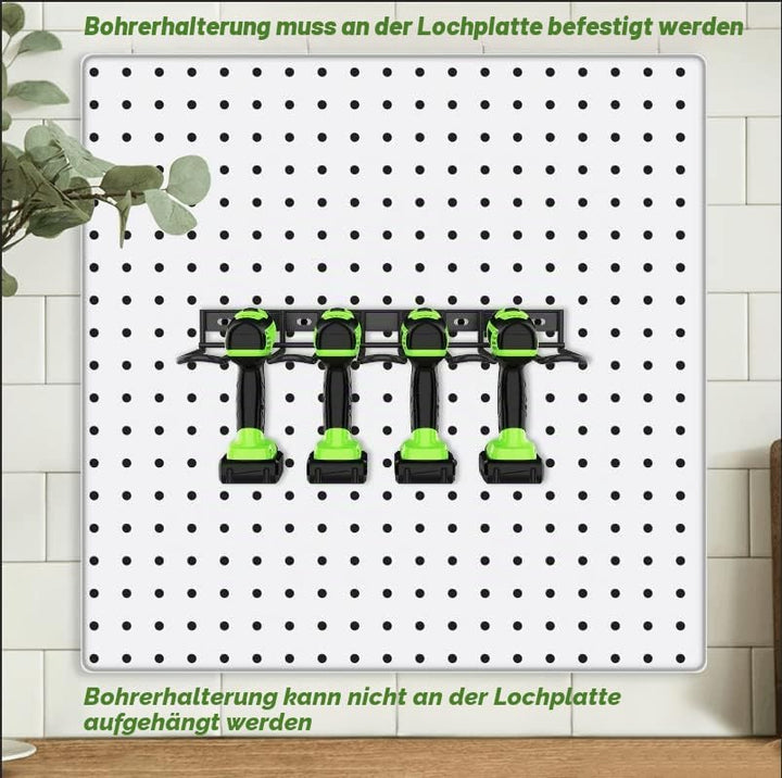 ENONCI Werkzeugspeicher Aufbewahrung Elektrowerkzeug Organizer,4 Schlitzen Bohrhalter Wandmontage Ga