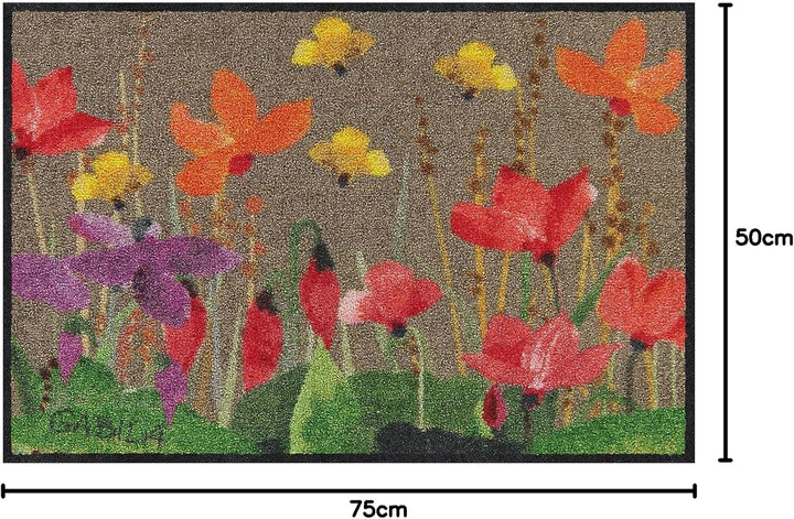 Rosina Wachtmeister Ciclamini 050x075 cm Eingangs-Matte bunt Blumen Fussabtreter Sauberlaufmatte was