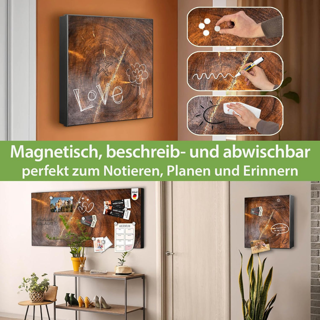 banjado Grosser Schlüsselkasten Metall - Schlüsselbox 30x30cm mit 32 Haken - Schlüsselkasten modern