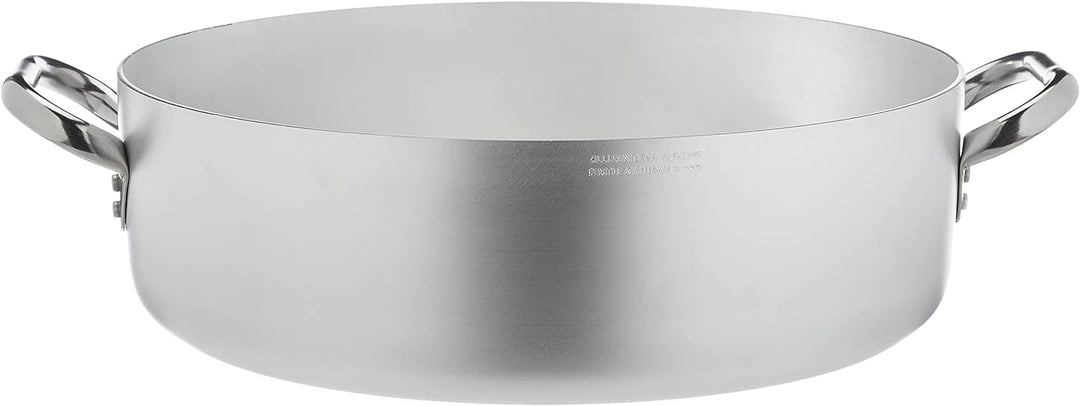 Pentole Agnelli ALMA10636 Professionelle Aluminiumpfannen 3 mm, niedriger Auflauf mit 2 Griffen, 11,