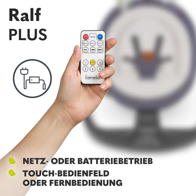 LIONELO Ralf 2in1 Babywippe und Liegestuhl, Fernbedienung, 12 Melodien, zwei Schaukelrichtungen, 5 S