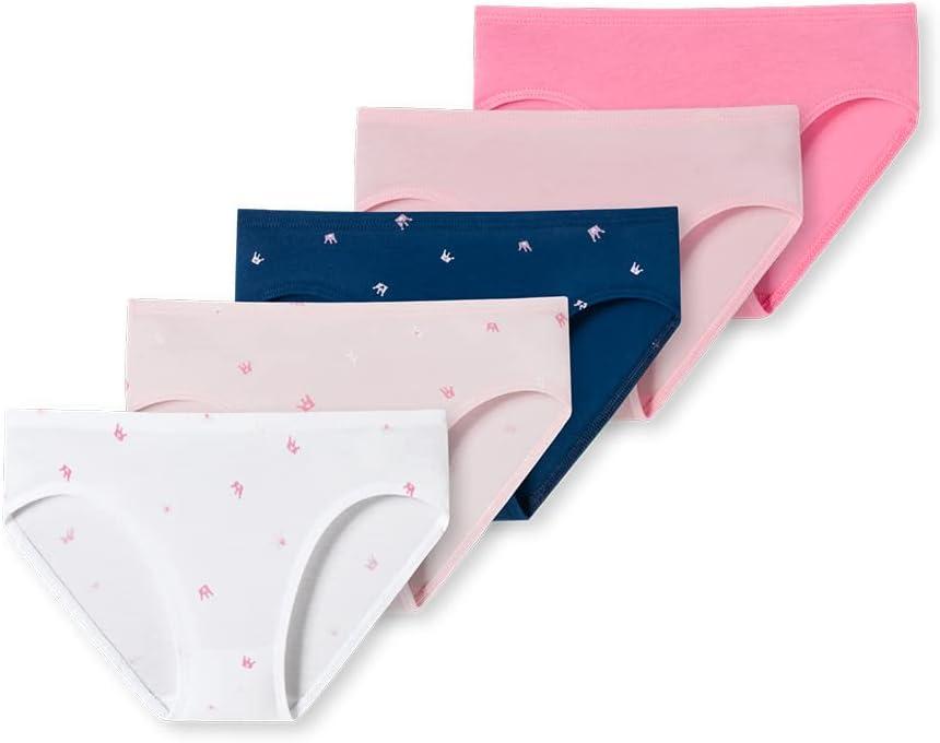 Schiesser Mädchen 5 Pack Slips Unterhosen - 95/5 Organic Bio Baumwolle - Grösse 92 bis 150 Mehrfarbi