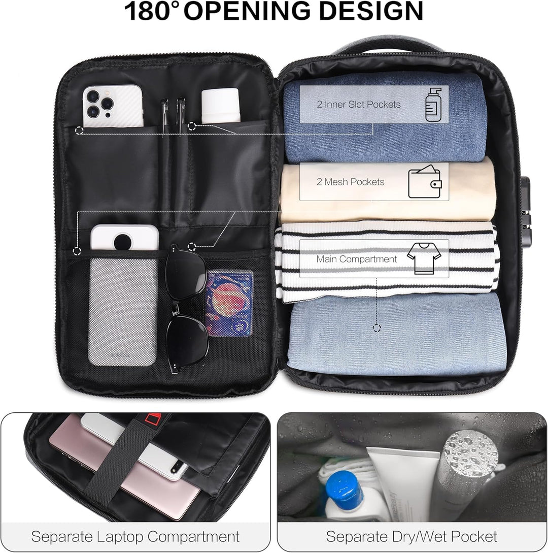 YOUNGOA Handgepäck 40x20x25 Reiserucksack Reisetasche für Ryanair Flugzeug mit LaptopFach 20L YG063