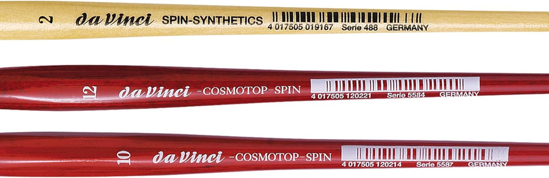 da Vinci Brushes 4252DV Watercolor Brush Set, Quill Size 2, Slant Size 10, Oval Size 12, Black 3 Eac