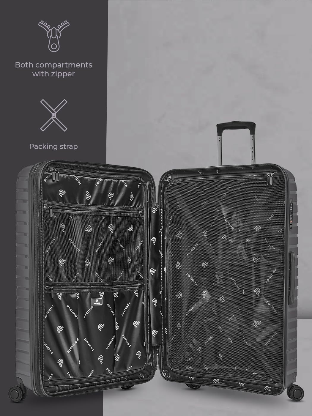 Hartschalen Check-in Koffer | Grosser XL Trolley 52 x 31 x 75 cm von 101 auf 110 Liter erweiterbar |