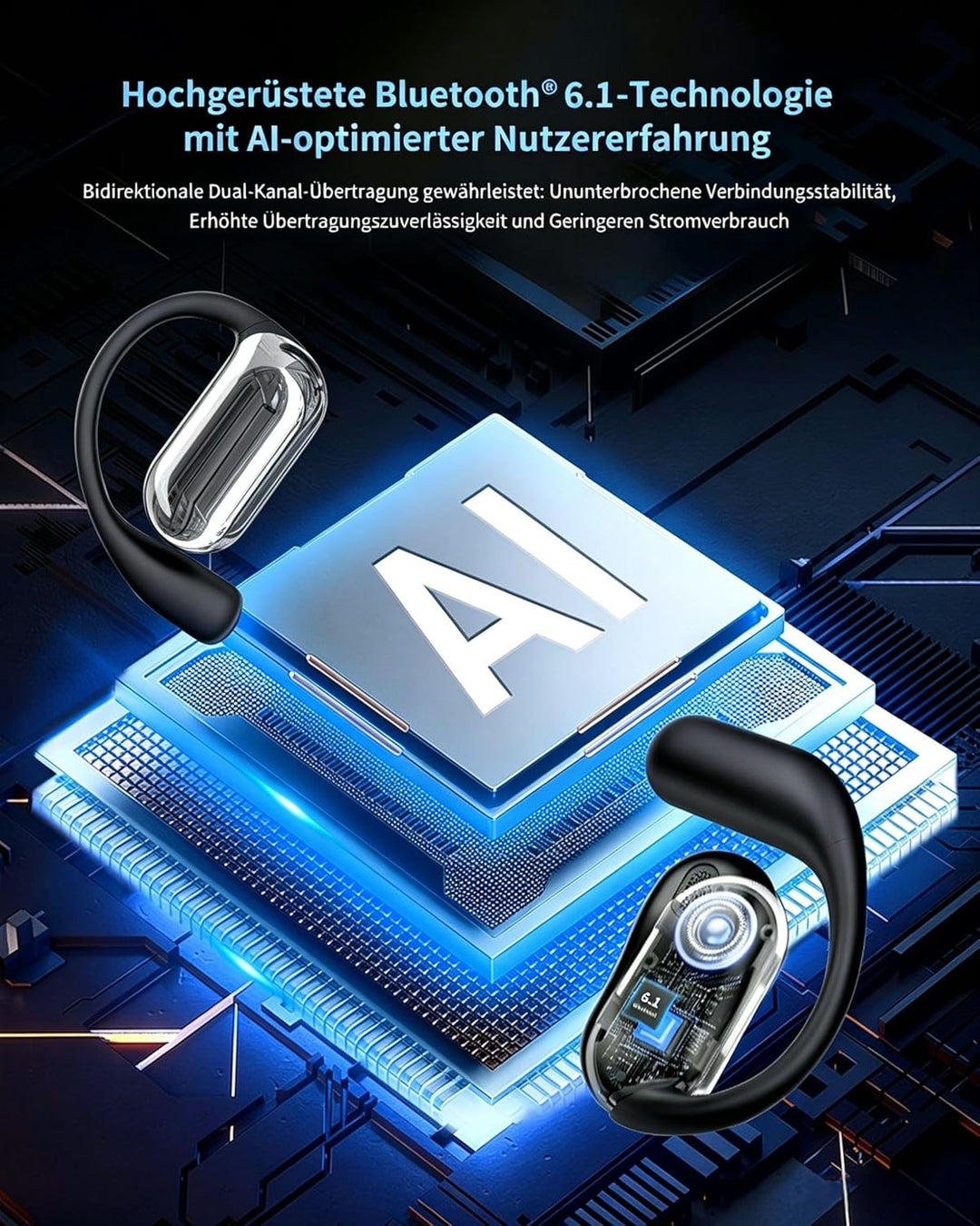 KI Übersetzer Kopfhörer Bluetooth 6.1 4-in-1 Echtzeit 198 Sprachen Übersetzungskopfhörer 50 Std Über