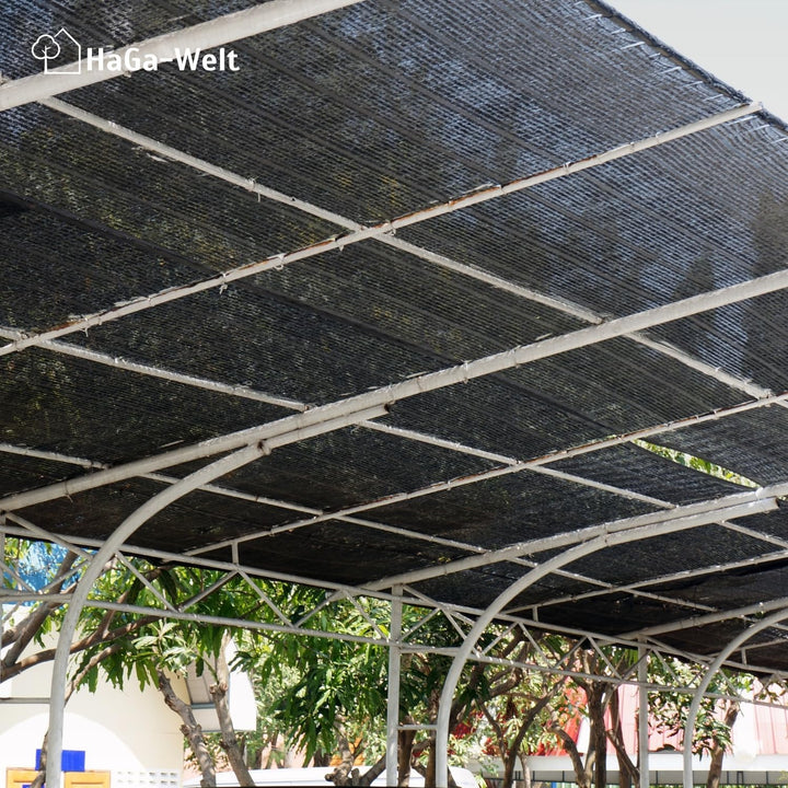 HaGa® Schattiernetz 3m x 5m mit 60% Schattierwirkung in grün - Sonnenschutzgewebe Sichtschutz für Za