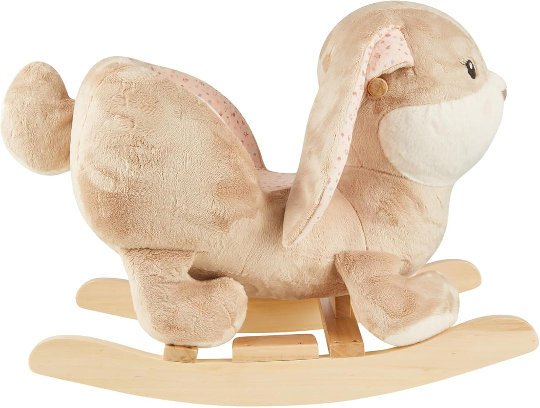 Sterntaler Schaukeltier Hase Hanni - Schaukelpferd aus Flausch &amp; Holz - weiche Sitzfläche - Spielzeu