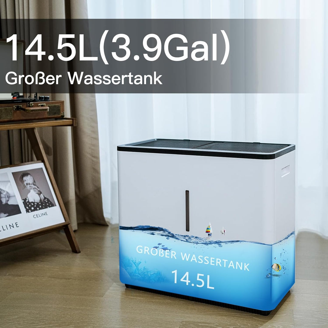 14.5 L Top Fill Luftbefeuchter, Verdunstungsme Luftbefeuchter, 3000 ml/h, automatische Abschaltung,