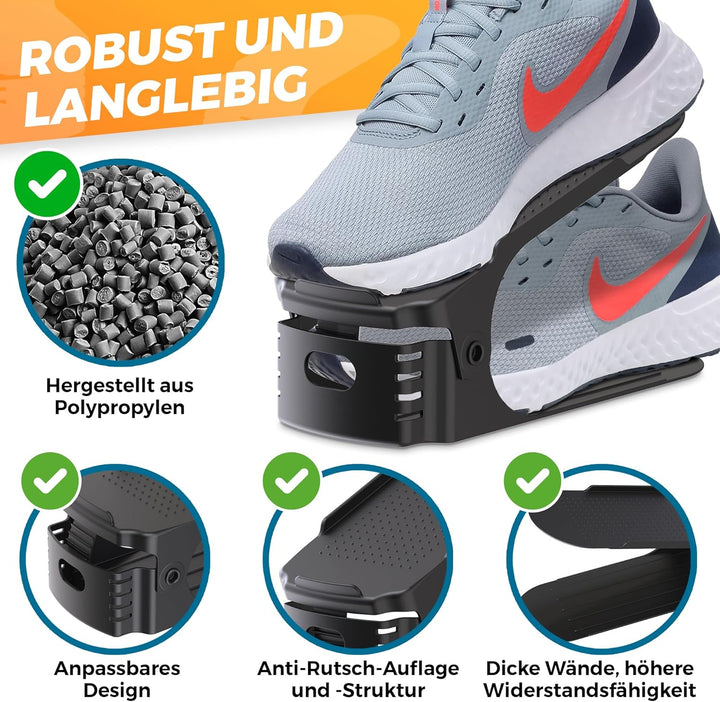 Schuhorganizer platzsparend – Verstellbarer Schuhstapler für Schrank | Doppelschicht Schuhaufbewahru